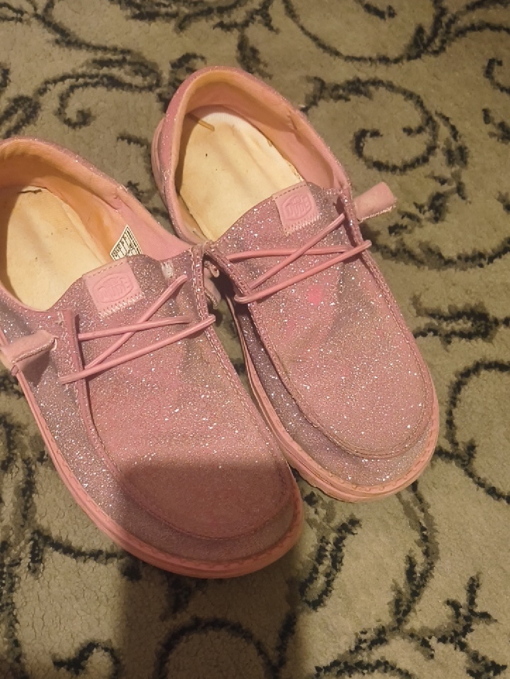Hey Dude Glitter Slip-On Sneakers in Pink